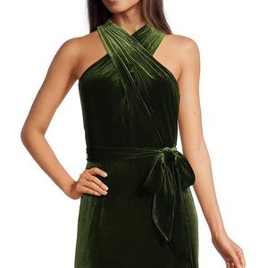 Taylor Green Velvet Midi Dress Size 14 - new
